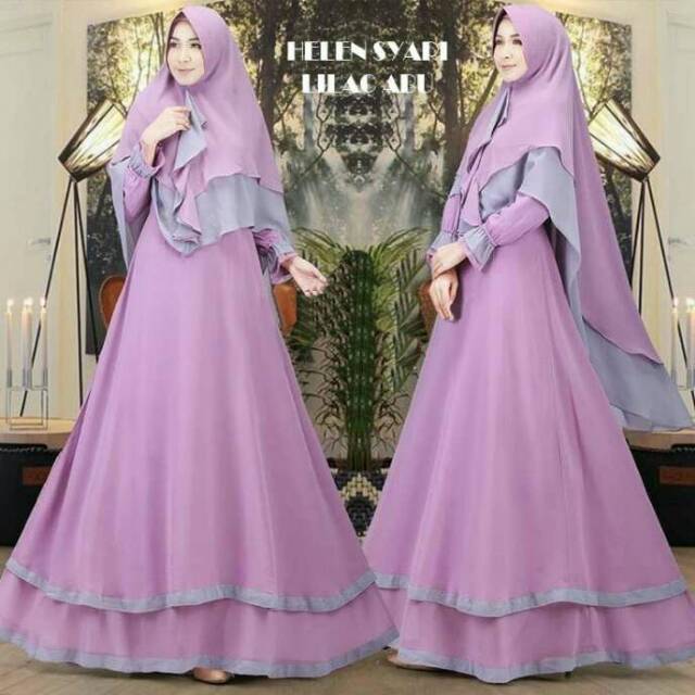 Model Baju Kondangan Warna Lilac / Jual Baju Gamis Duyung