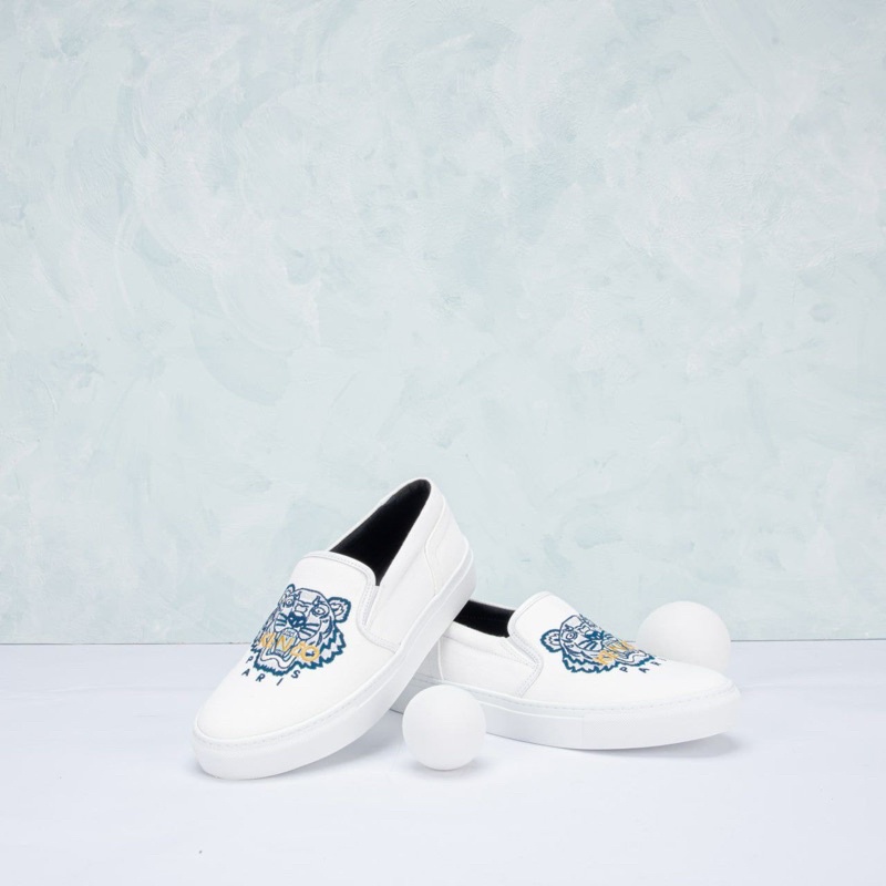 Jual Kenzo K-Skate Tiger Slip On Sneakers White | Shopee Indonesia