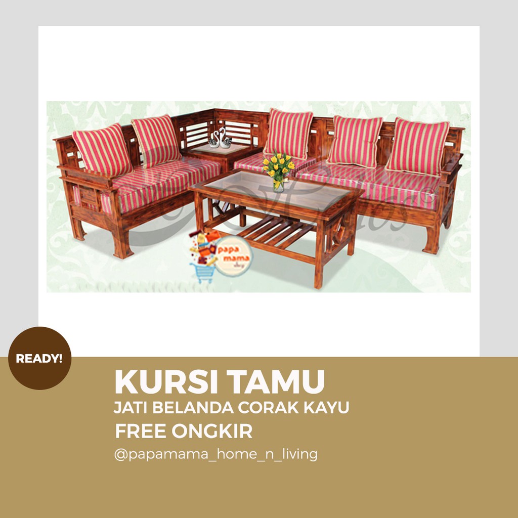 Jual Sofa Tamu Sudut Jepara FullSet - Kursi Tamu Sudut Kayu Jati Tipe Jati  Belanda Corak Kayu - Medan Indonesia|Shopee Indonesia