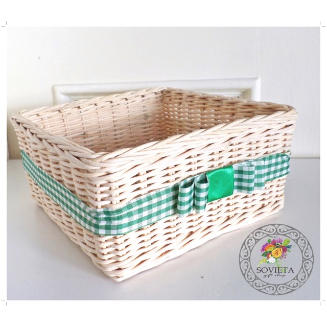 Kotak Keranjang Parcel / Hampers Rotan Pita Shopee Indonesia