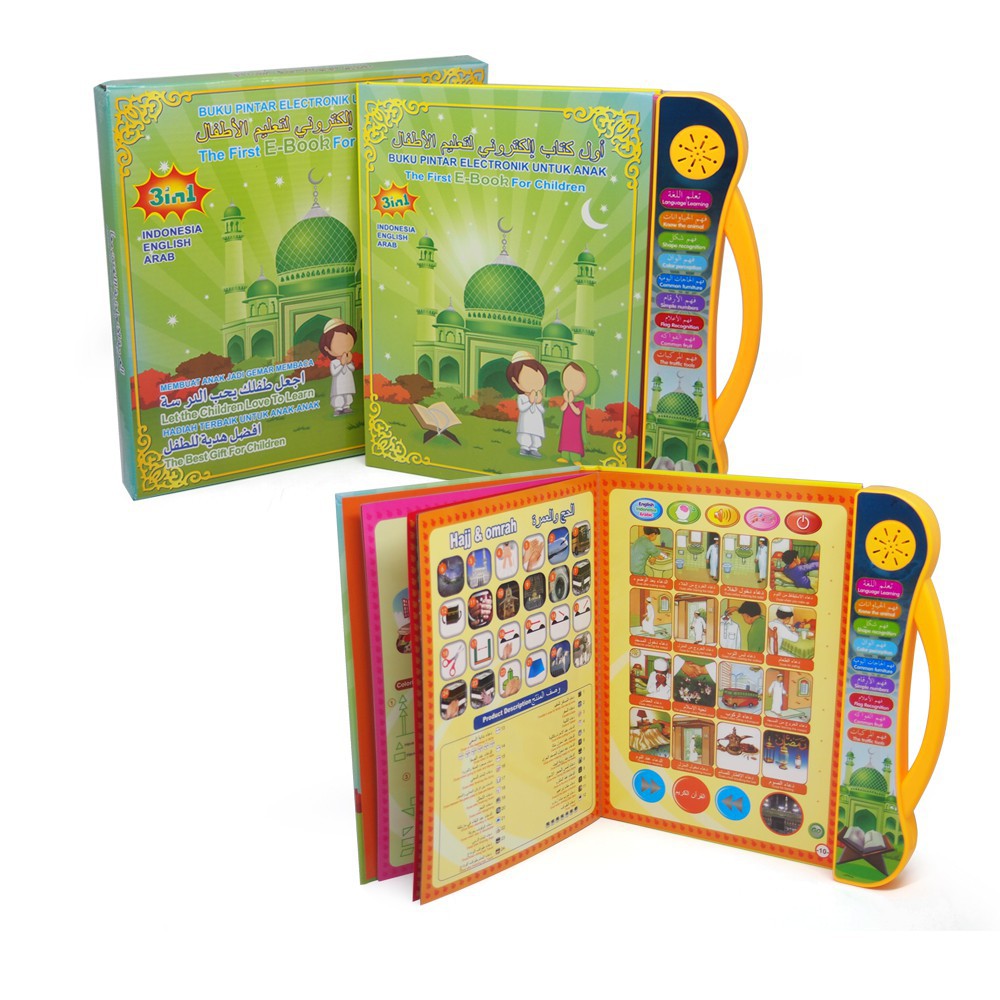 Jual Mainan Edukasi Anak Buku Pintar Elektronik E-Book 3 Bahasa Indonesia, English, Arab (Jj02) | Shopee Indonesia