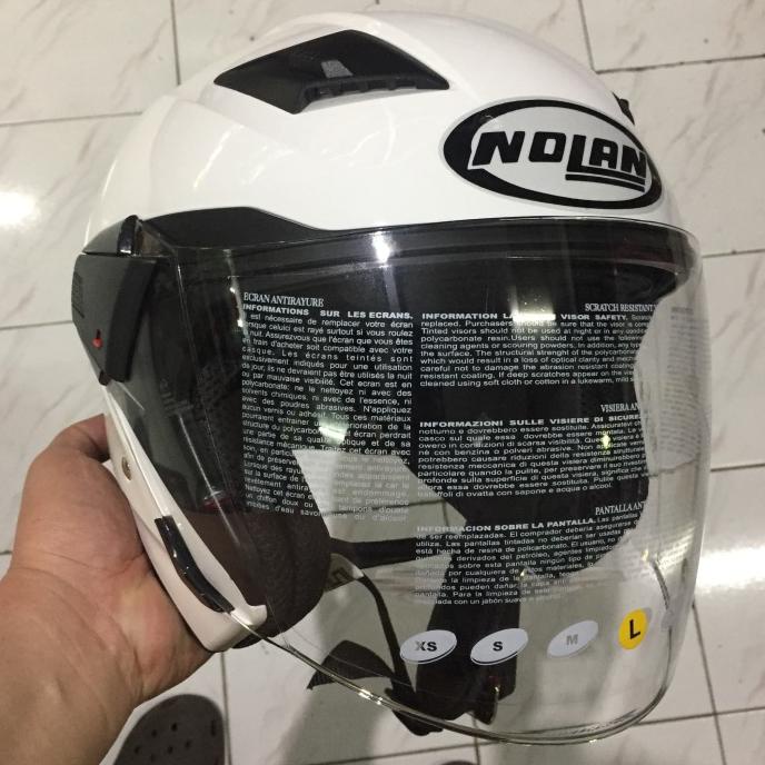 Jual HELM HALF FACE ZEUS 611 white putih NOLAN SHOEI M L XL helm double