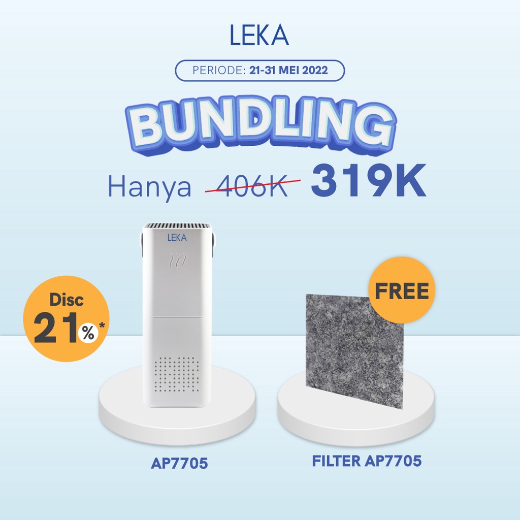 Jual LEKA AP7705 Portable Air Purifier Mini HEPA Filter Ion Negatif