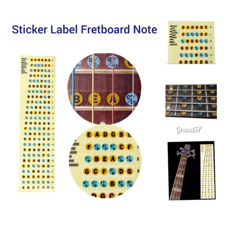 sticker nada note fretboard fret gitar stiker note nada kunci gitar |  Shopee Indonesia
