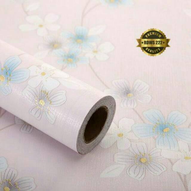 Jual Wallpaper Sticker Dinding Motif Bunga teratai 10M x 45 cm Shopee