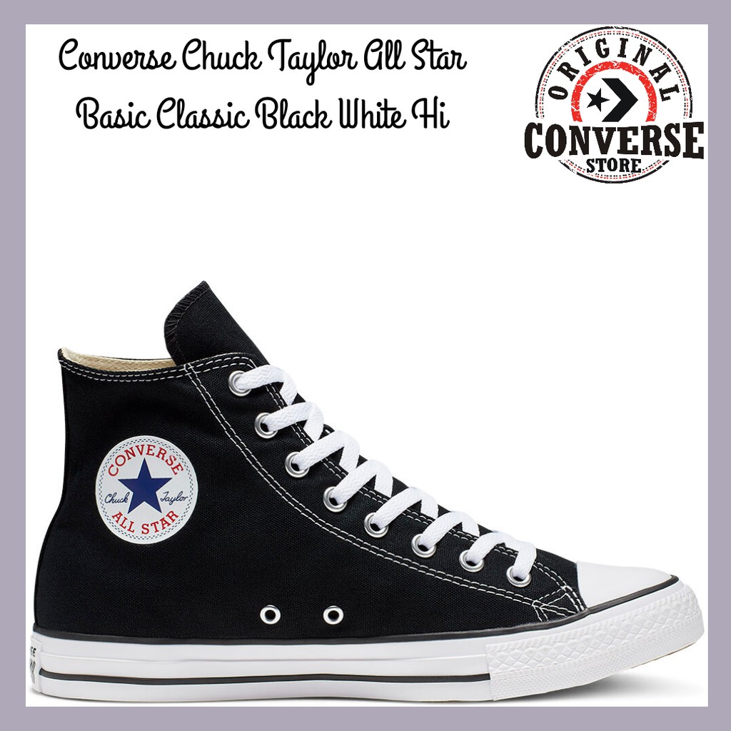 Jual Original Converse Chuck Taylor Allstar Basic Classic Black White High M9160C Unisex | Shopee Indonesia