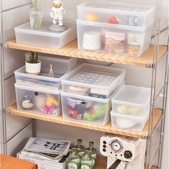 Clear Plastic Stacking Bins with Lid Shopee Indonesia