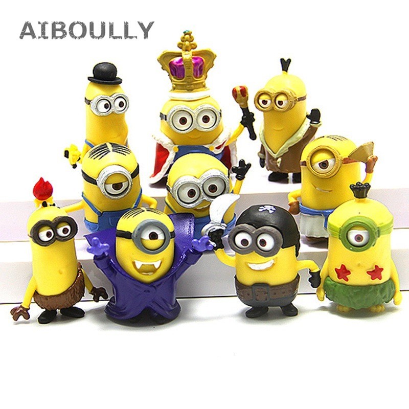 Jual Original Figurines & Miniatur 10pcs/pack 3D Crown Minions