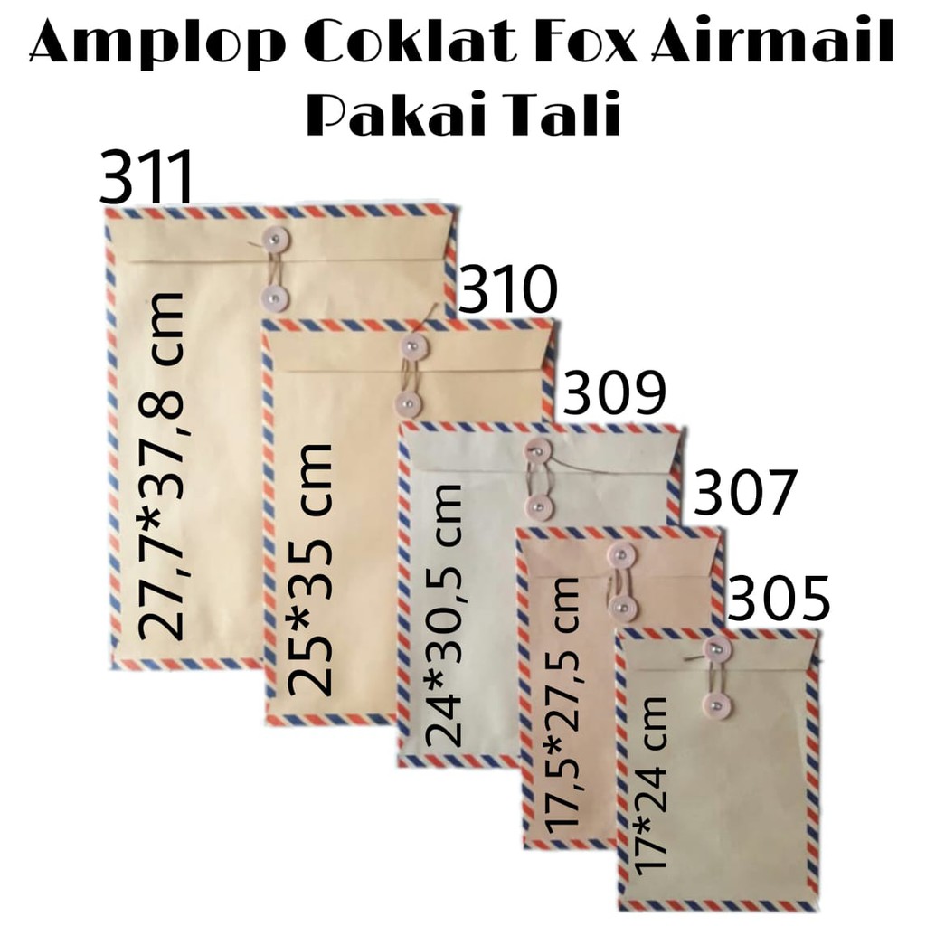 Jual Amplop Coklat Airmail Pakai Tali 312 Indonesia|Shopee Indonesia