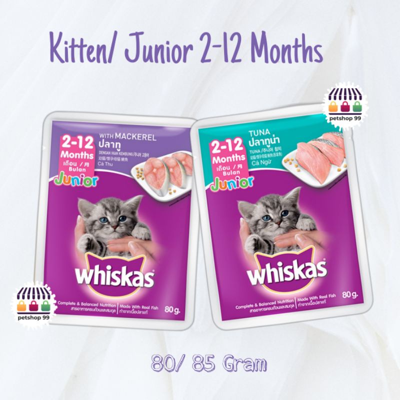 Jual Whiskas Junior Tuna Pouch 85 Gram Whiskas Wetfood Kitten Mackerel 80 Gr Wet Food