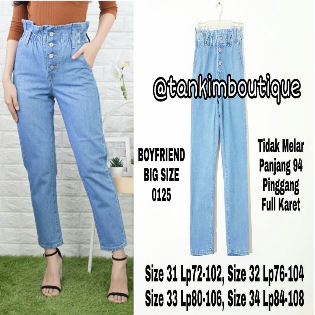 CELANA BOYFRIEND JEANS BIGSIZE 0125 Shopee Indonesia