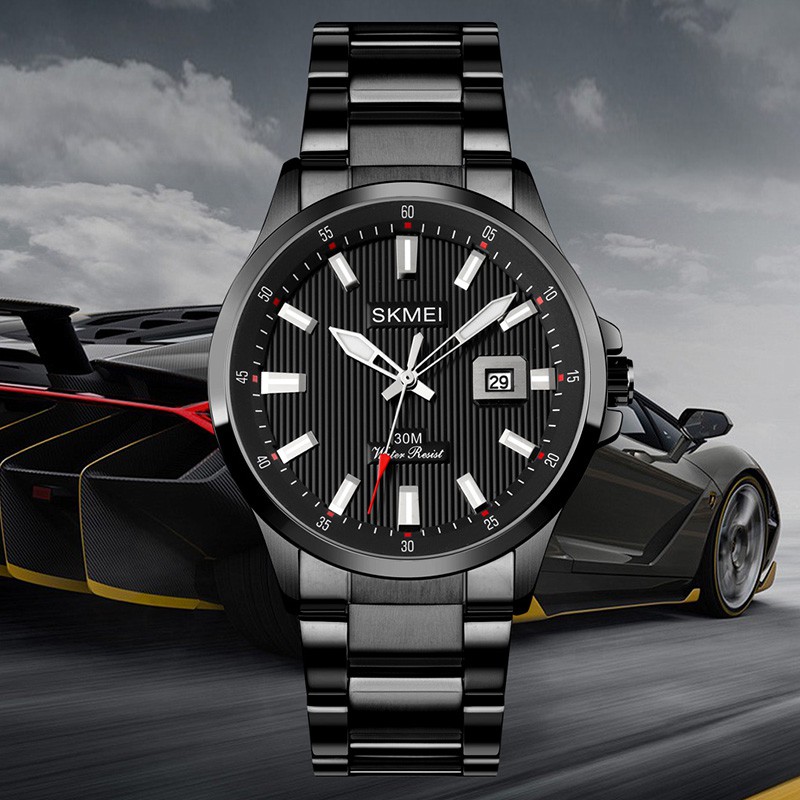Jam Tangan Pria SKMEI 1654 Men's Stainless Steel Band