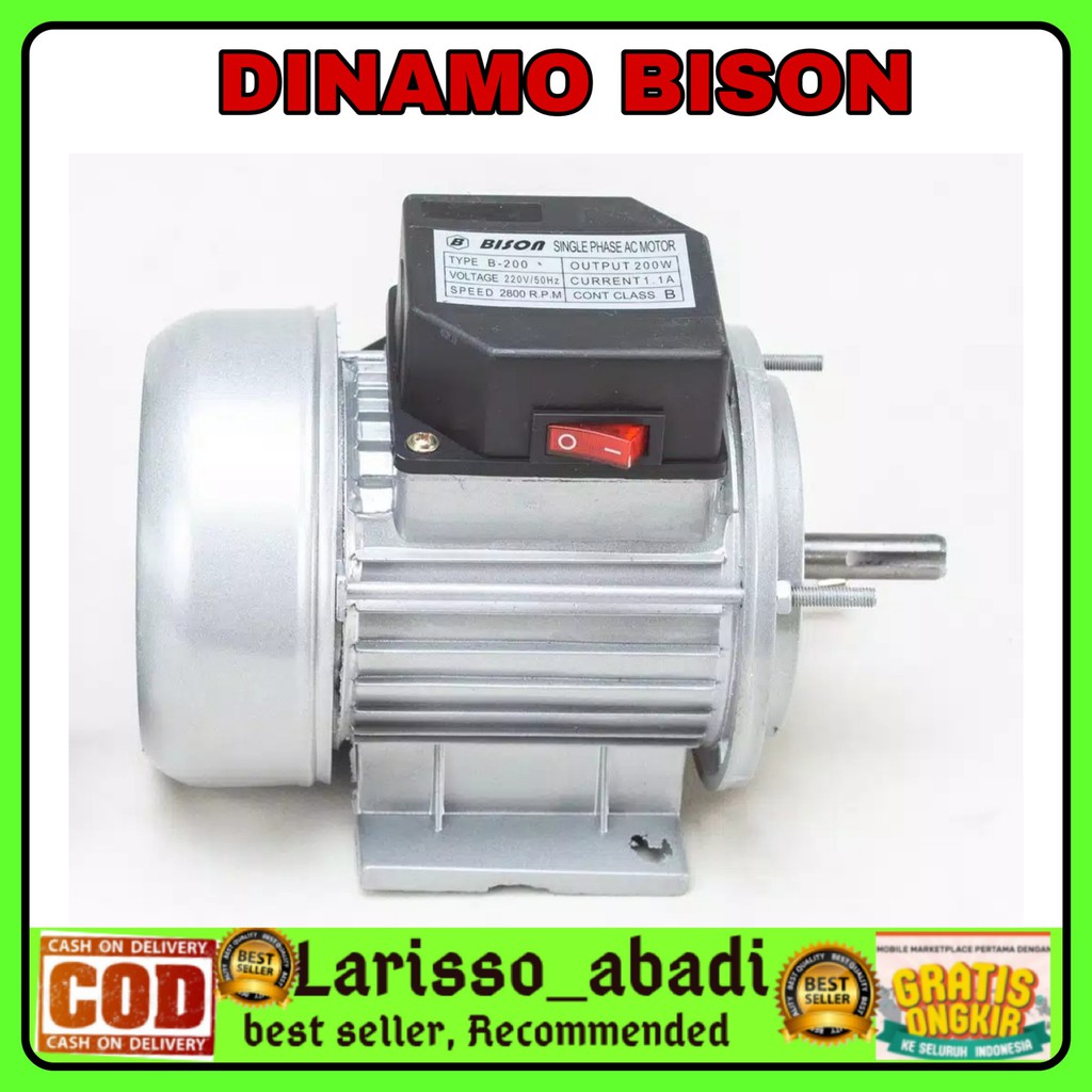 DINAMO MOTOR MESIN PARUTAN Portable Elektrik (BISON B200) Shopee Indonesia