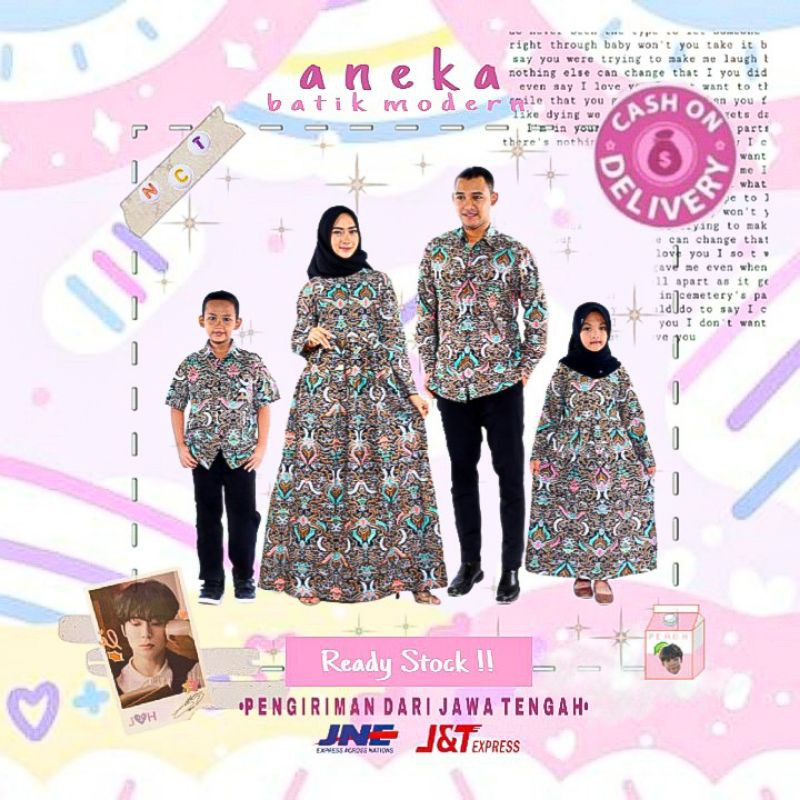 Jual SERAGAM BATIK COUPLE KELUARGA MODEL GAMIS BATIK SARIMBIT KONDANGAN  NIKAHAN AYAH IBU ANAK MURAH Indonesia|Shopee Indonesia