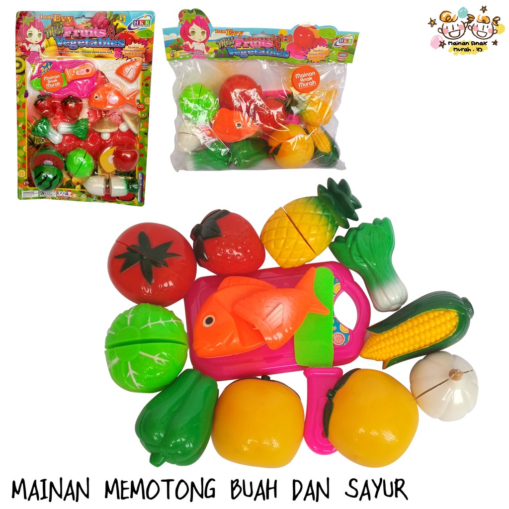Jual Mainan Anak Memotong Buah Dan Sayur / Slash Fruit Set Potong Memasak / Miss Fruits And Vegetables | Shopee Indonesia