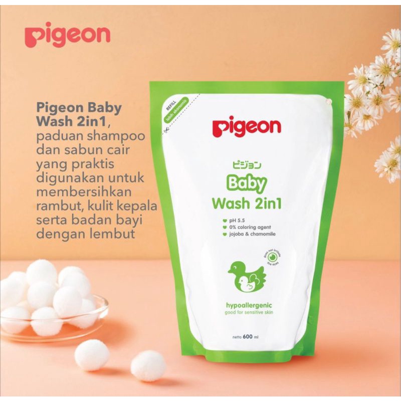 Jual PIGEON Baby Wash 2in1 Chamomile Refill 600ml Shopee Indonesia