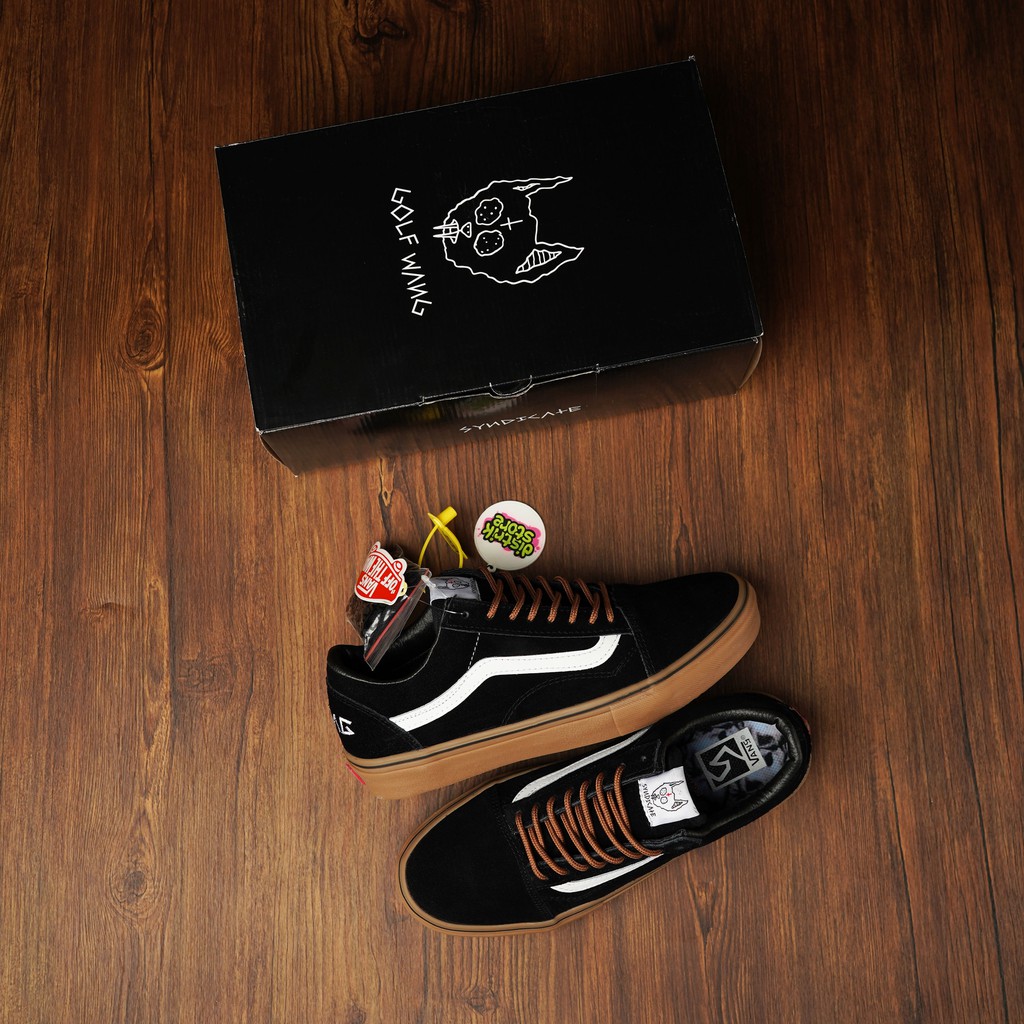 SEPATU Vans Old Skool Pro Syndicate Golf Wang Black / Gum Shopee