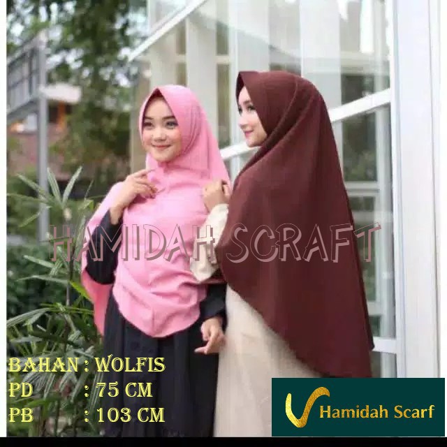 HIJAB Terlaris jilbab SYAR'I bergo murah INSTAN PET ANTEM WOLFIS