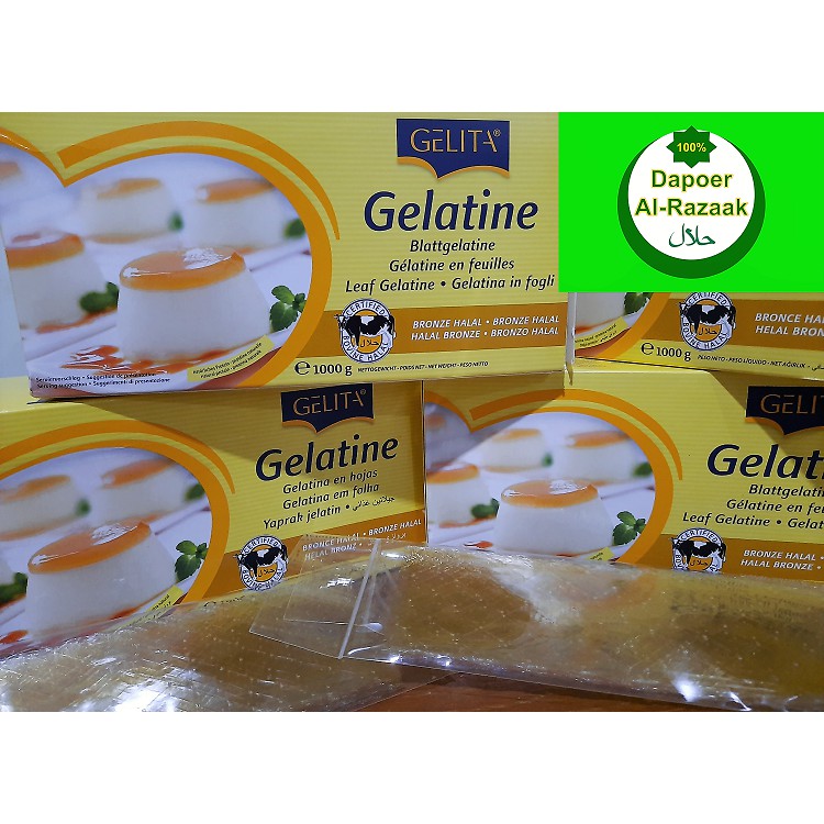 Gelatin sapi lembar / beef gelatine sheet halal dari Gelita 1 Lembar