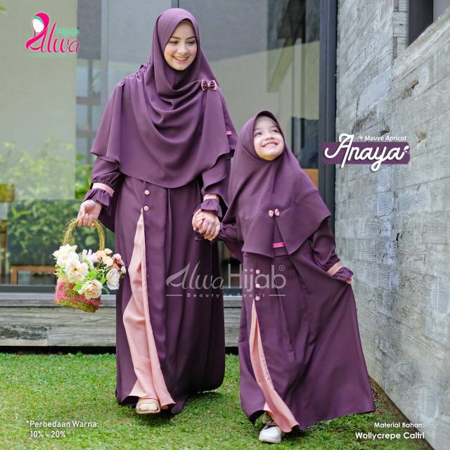 GAMIS ANAYA SET BY ALWA HIJAB COUPLE MOM KIDS Baju Muslim Ibu Dan Anak Dress Muslimah Shopee