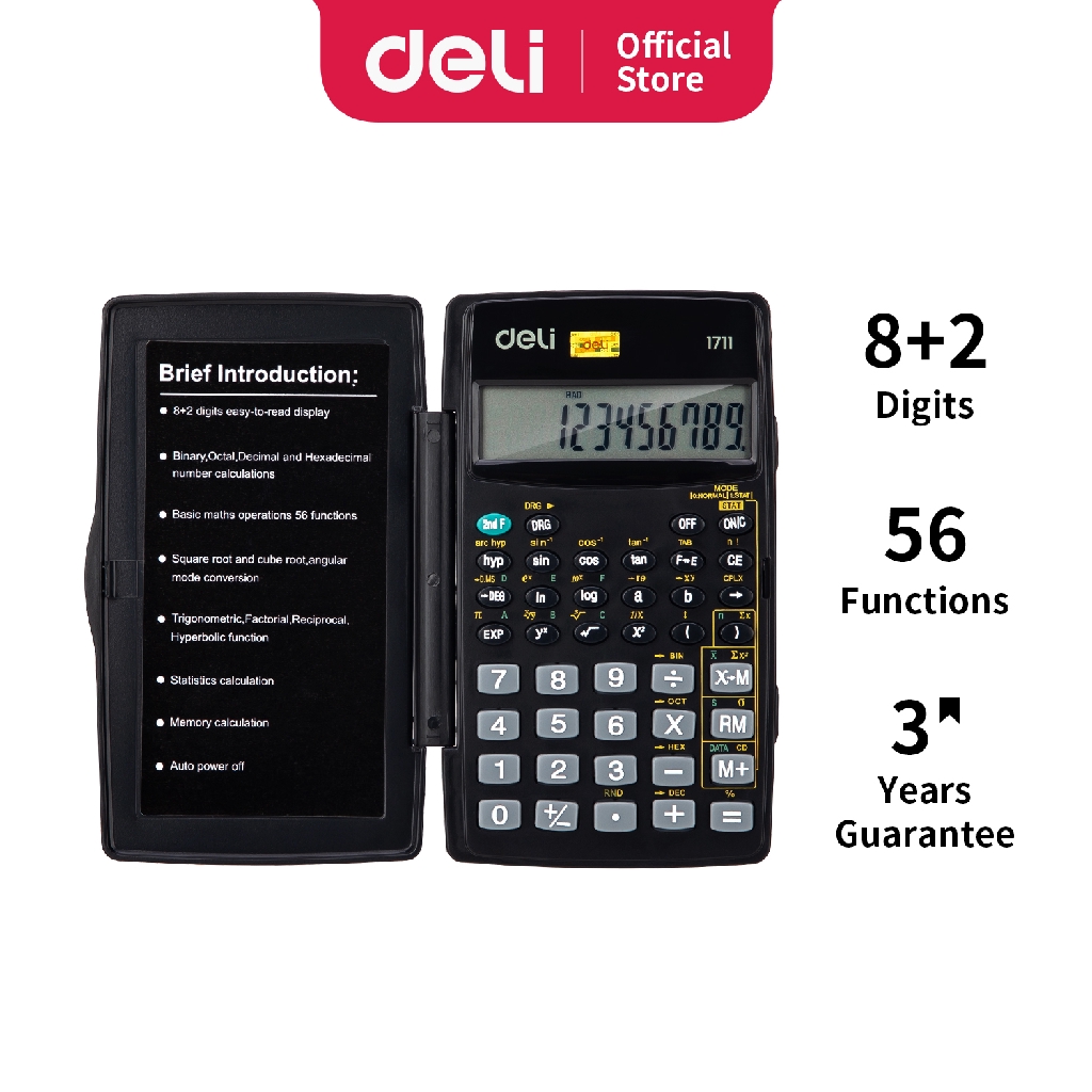 Deli Kalkulator Saintifik Scientific Calculator 56 function 8 2 digit