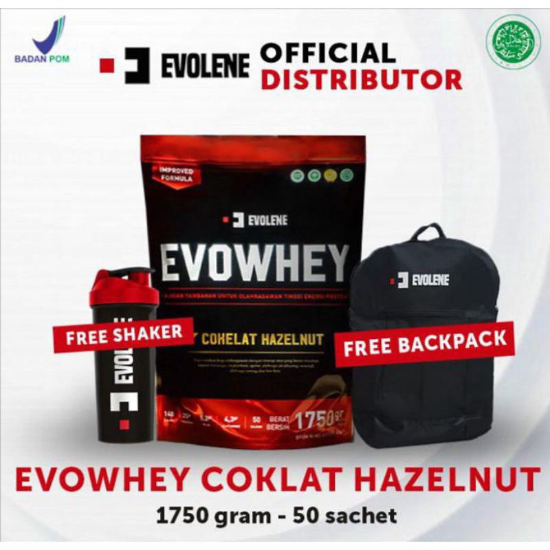 Jual Evolene Evowhey Coklat Hazelnut 50 Sachet.terdaftar Bpom Dan Halal | Shopee Indonesia