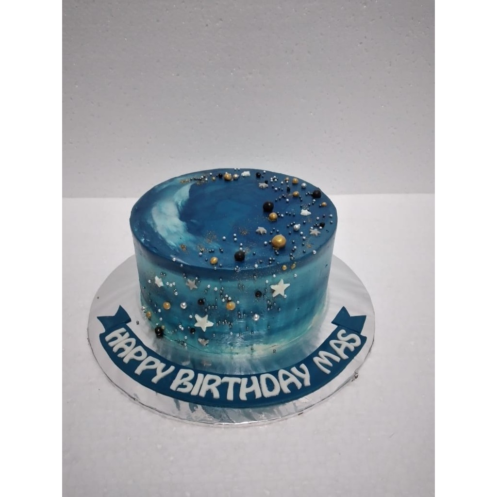 KUE ULANG TAHUN GRADASI BIRU 15CM Shopee Indonesia