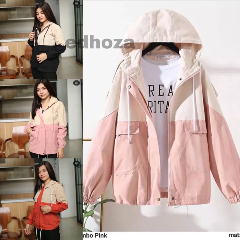 Jual Parka cewek hoodie / parka jaket combo / hoodie parka basic