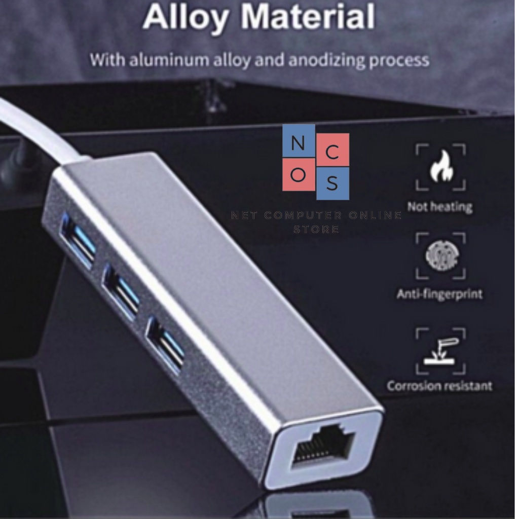 Jual Usb 3.0 To Usb Hub To Gigabit Lan Rj45 10/100/1000