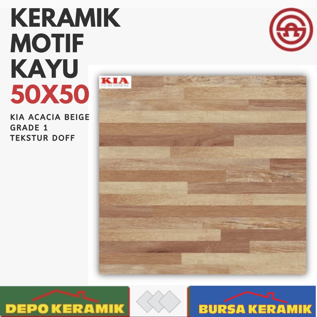 KERAMIK LANTAI MOTIF KAYU 50X50 KIA ACACIA BEIGE G1 Shopee Indonesia