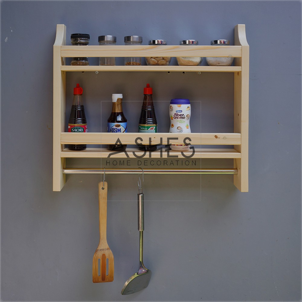 Rak Bumbu Rak Dapur Kayu Palet Jati Belanda Pinus Versi 3