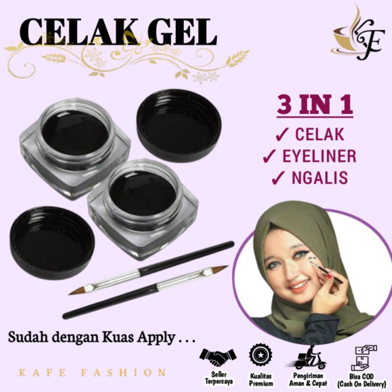Jual Eyeliner Muslimah Sah Untuk Sholat Celak Gel Celak Mata Hitam
