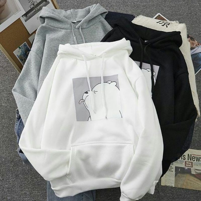Jaket Hoodie Jumper We Bare Bears Beruang Ice Bears Cute Murah Original
