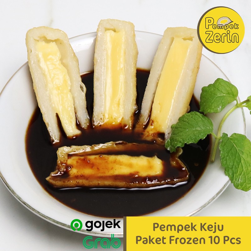 Pempek Keju Paket Frozen 10 Pcs + 1 Botol Cuko 150mL