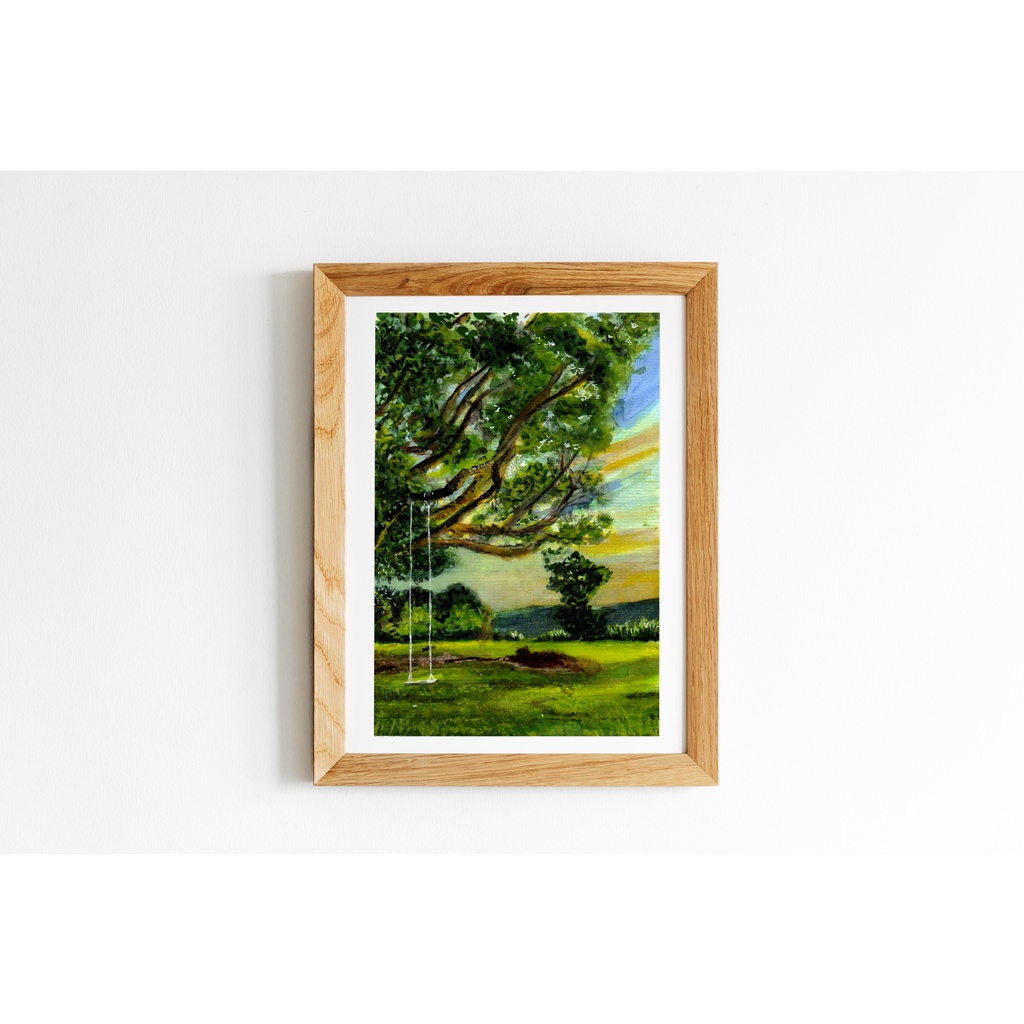 Jual Art Print Lukisan Alam Sunset Aesthetic Wall Decor Shopee