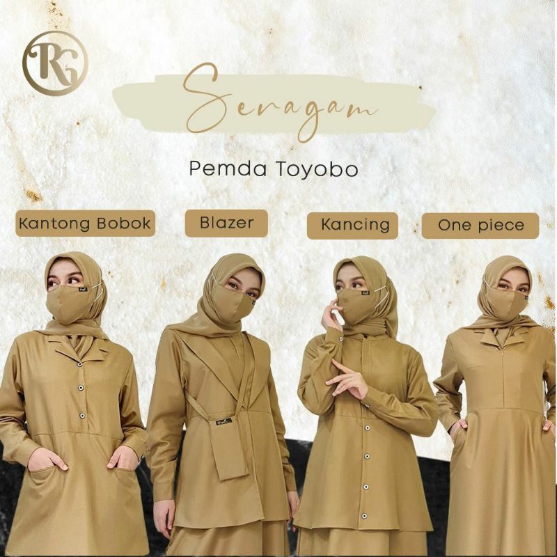 READY STOK GAMIS KERJA SERAGAM UNIFORM PNS PEMDA PDH KHAKY ORI RIYANI