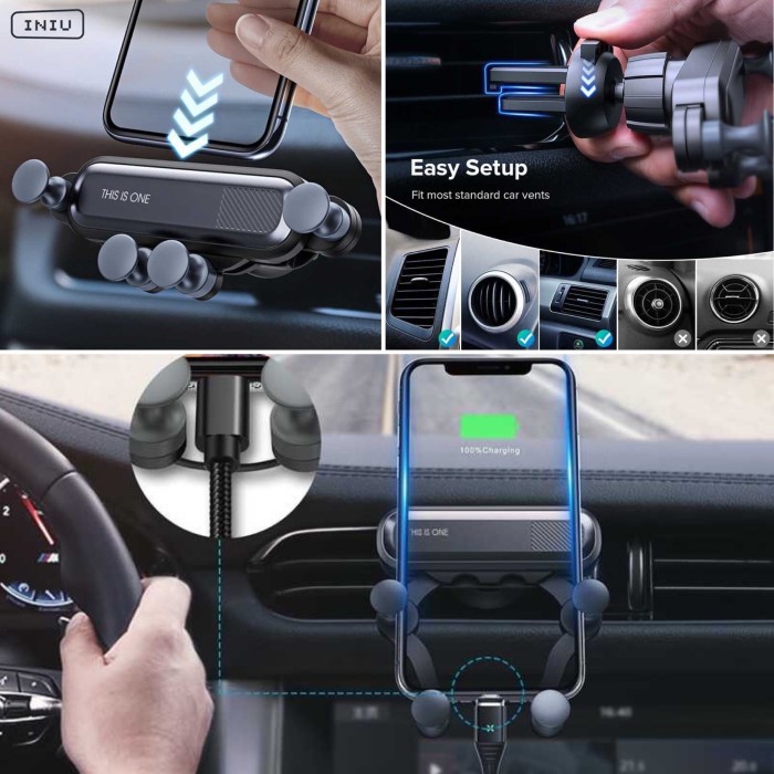 Jual Handphone Gravity Car Holder Luxury Air Vent Tempat Hp Di Ac Mobil | Shopee Indonesia