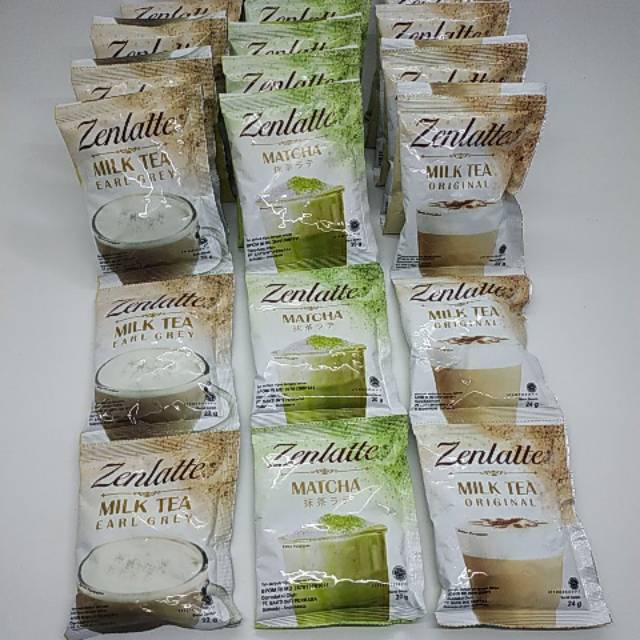 Zenlatte Matcha , Zenlatte Earl Grey , Zenlatte Ori, Zenlatte Thai Tea