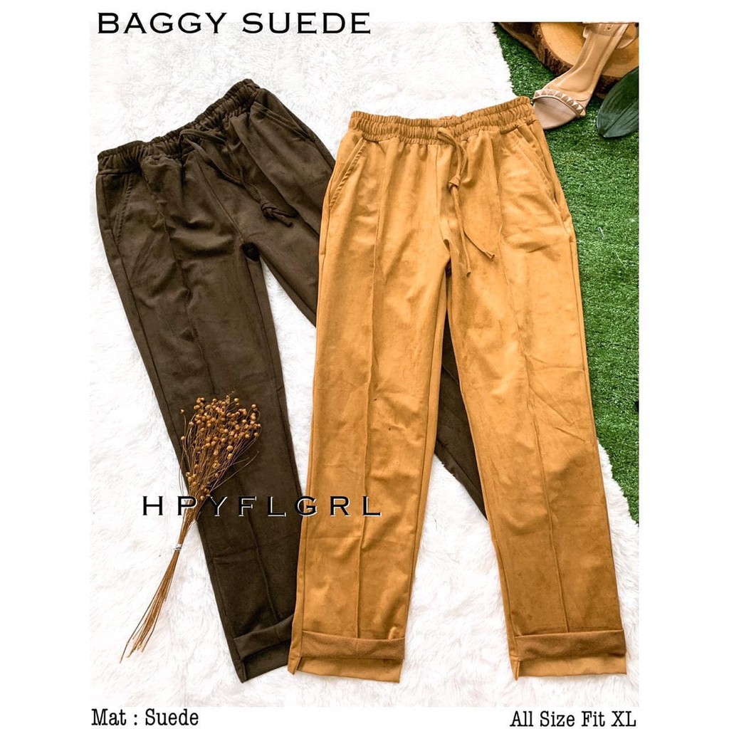 MODEL TERBARU STYLE TERKINI 2019 KOREA KPOP SS/ Celana suede fit XL / FASHION WANITA / Korean