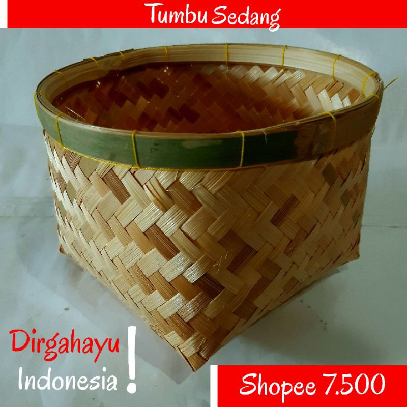 Tumbu, bakul dari bambu, tempat kue, pot bunga Shopee
