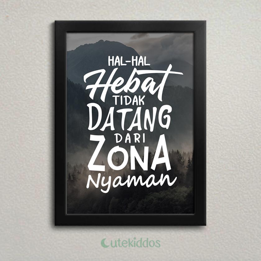 Jual Poster Kayu Motivasi Hiasan Dinding Hal Hebat Tidak Datang Dari Zona Nyaman Wall Decor Indonesia|Shopee Indonesia