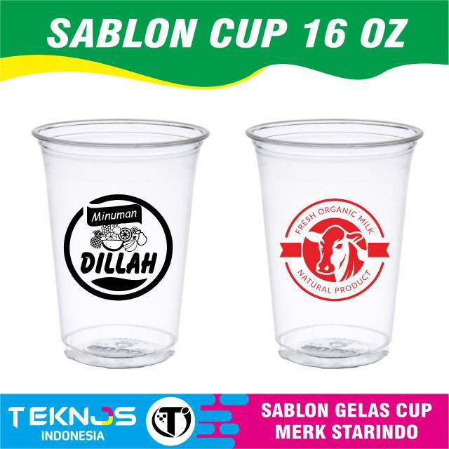 GELAS CUP SABLON 12OZ 14OZ 16OZ 22OZ PLASTIK STARINDO THAI TEA CAPCIN