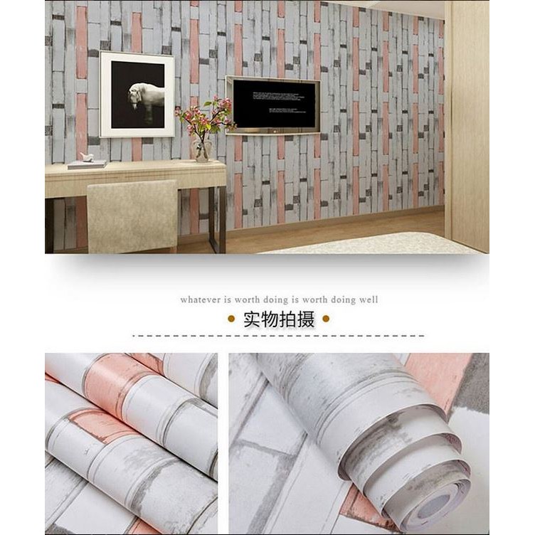 Jual w053 wallpaper sticker kayu wallpaper dinding