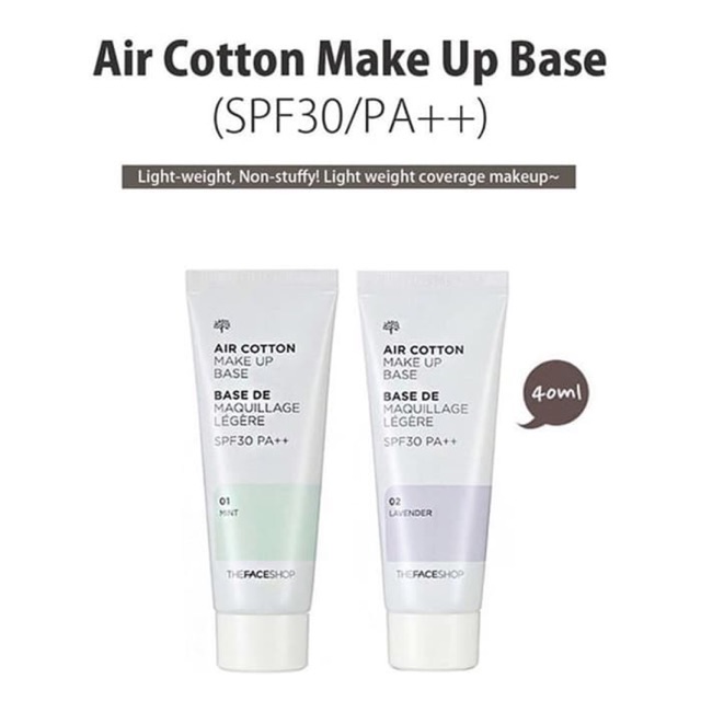 Jual THE FACE SHOP Air Cotton Makeup Base 35gr Indonesia