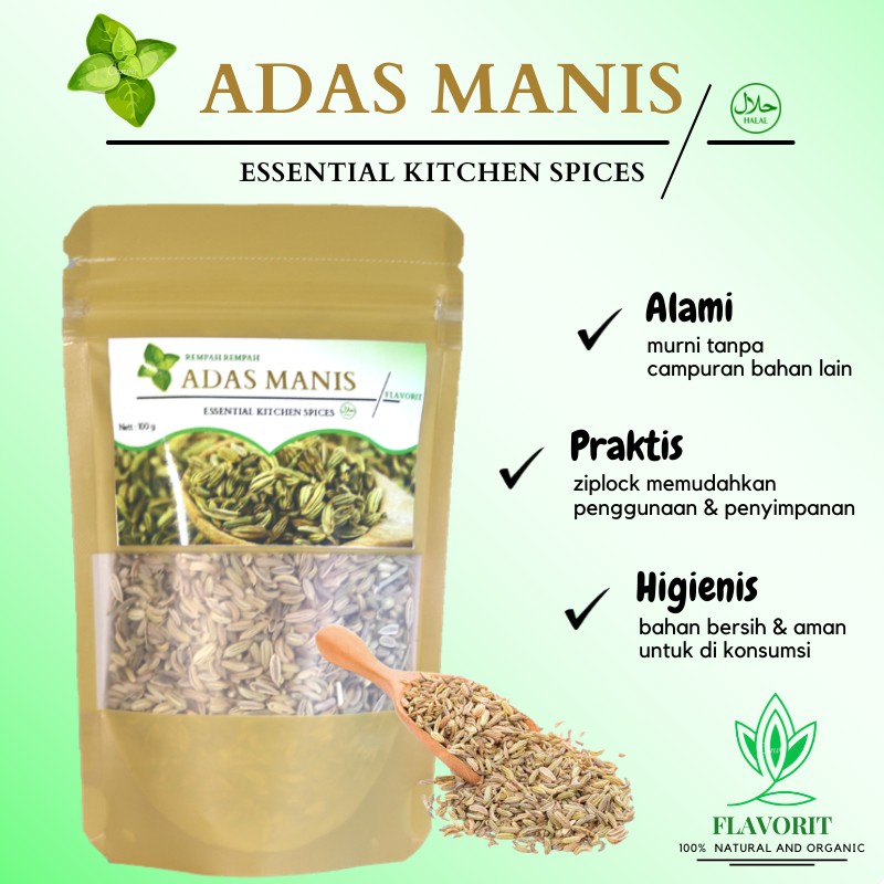 Jual Adas Manis Bahan Makanan Pokok Bumbu Rempah Dapur Kering Organik  Penyedap Rasa Herbal Jamu Murni Indonesia|Shopee Indonesia