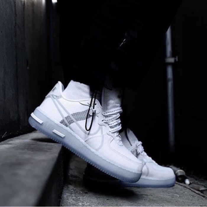 Jual Nike Air Force 1 React " White Ice " | Shopee Indonesia