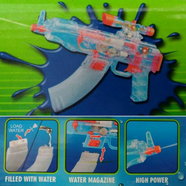 Electric Water Gun With Light & Music Water Combat Pistol Air