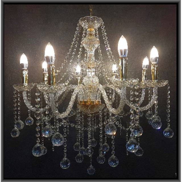 Lampu Gantung Kristal Baso Full 40 Mili 8 Lampu 2 Warna | Shopee Indonesia