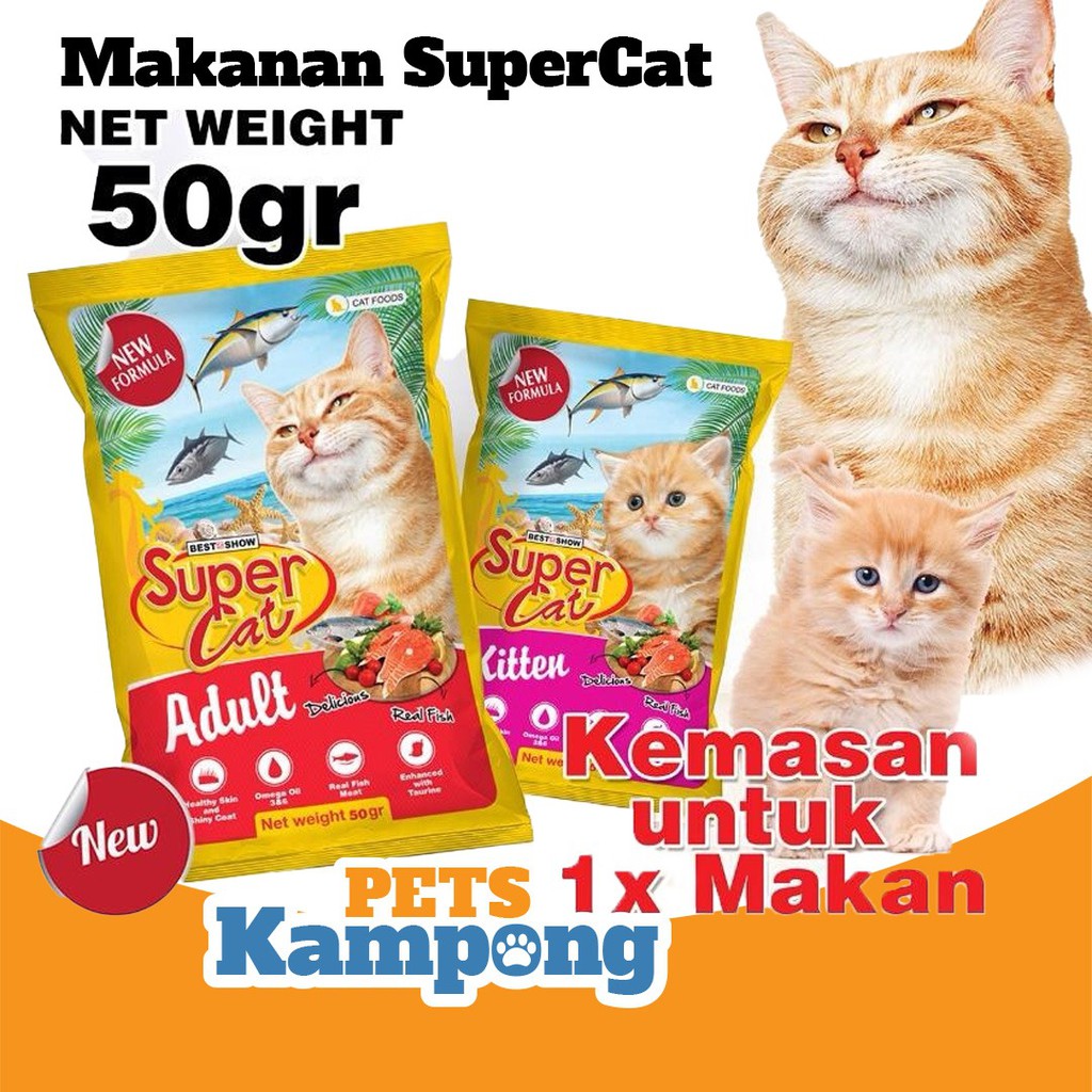 Jual Makanan kucing kering Dryfood Dewasa Anakan Supercat Kitten Adult