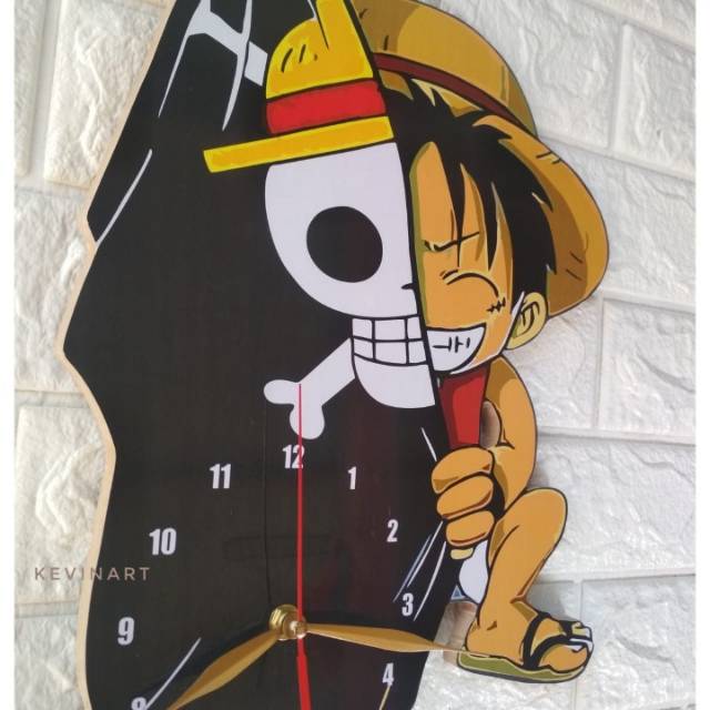 JAM DINDING KAYU UNIK KARAKTER ANAK GAMBAR ANIMASI ONE PIECE MURAH | Shopee  Indonesia